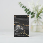 Black Agate Marble Jewelry Display Card Visitekaartje (Staand voorkant)