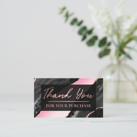 Black Agate Pink Hartelijk dank voor uw aankoop Visitekaartje (Staand voorkant)