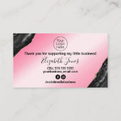 Black Agate Pink Hartelijk dank voor uw aankoop Visitekaartje (Achterkant)