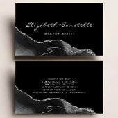 Black Agate Silver Glitter Luxury Visitekaartje