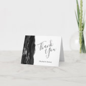Black Agate Silver Wedding Bedankt Kaart (Voorkant)
