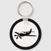 Black Airplane Designer Sleutelhanger (Voorkant)