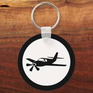 Black Airplane Designer Sleutelhanger