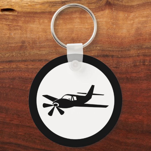 Black Airplane Designer Sleutelhanger (Achterkant)