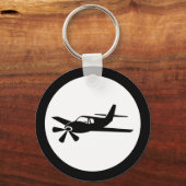 Black Airplane Designer Sleutelhanger (Voorkant)