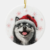 Black Akita Dog Christmas Personalized Keramisch Ornament (Voorkant)