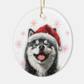 Black Akita Dog Christmas Personalized Keramisch Ornament (Links)