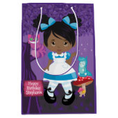 Black Alice in Wonderland Gepersonaliseerd Medium Cadeauzakje (Voorkant)