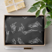 Black Alice in Wonderland White Rabbit Art Pattern Tissuepapier (Geschenk)