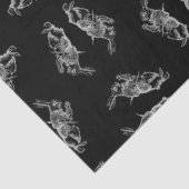 Black Alice in Wonderland White Rabbit Art Pattern Tissuepapier (Detail)