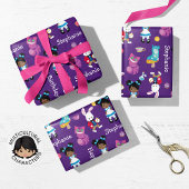 Black Alice's avonturen in Wonderland Wrapping Pa Inpakpapier Vel