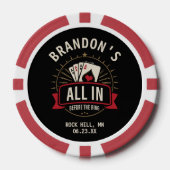 Black "All In Before the Ring" Bachelor Party  Poker Chips (Voorkant)