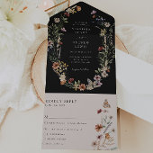 Black All in One Wedding Invite All In One Uitnodiging