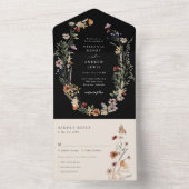 Black All in One Wedding Invite Uitnodiging (Binnen)