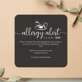 Black Allergy Alert Warning Egg Minimalist Vierkante Sticker