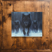 Black Alpha Wolf in de sneeuw Legpuzzel