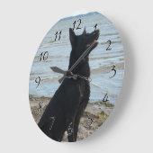 Black Alsatian Silhouette Grote Klok (Hoek)