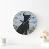 Black Alsatian Silhouette Grote Klok (Huis)