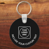 Black Aluminum Custom Business Logo Round Keychain (Achterkant)