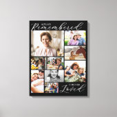 Black Always Remembered Forever Loved 9 Photos Canvas Afdruk (Voorkant)