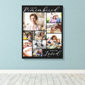 Black Always Remembered Forever Loved 9 Photos Canvas Afdruk (Insitu (Houten vloer))
