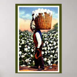 Black America  Cotton Field Man Poster