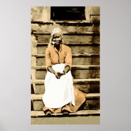 Black America Woman op Porch  Briefkaart Poster