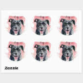 Black American Bulldog Waterverf Painting Ronde Sticker (Vel)