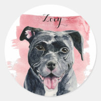 Black American Bulldog Waterverf Painting