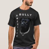 Black American Bully XL op een zwarte achtergrond T-shirt (Voorkant)