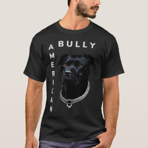 Black American Bully XL op een zwarte achtergrond T-shirt