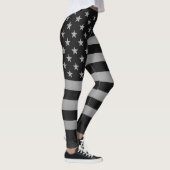 Black American Flag Modern Edgy Monochrome Leggings (Rechts)