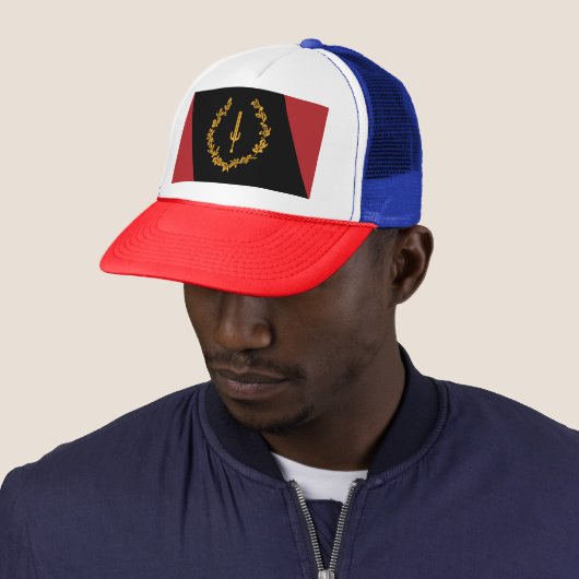 Black American Heritage Flag Trucker Pet (In situ)