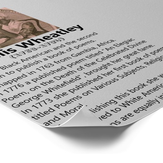 Black American History Poster - Phillis Wheatley (Hoek)