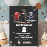 Black American Ninja Verjaardag Jongen Kaart<br><div class="desc">Black Ninja Birthday Boy Invitation,  Oproep Alle Ninja Go Verjaardag,  Amerikaanse Ninja Warrior Verjaardagsfeest,  Karate Martial Arts Verjaardag</div>