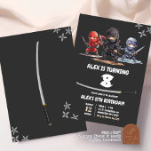 Black American Ninja Verjaardag Jongen Kaart