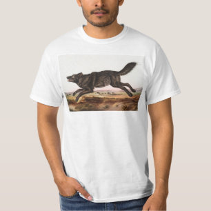 Black American Wolf (Canis lupus) Illustratie T-shirt