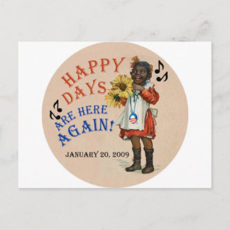 Black Americana Obama Happy Days zijn weer hier Briefkaart
