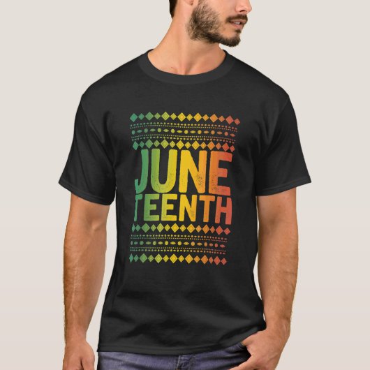 Black Americans Black History Afro American Junete T-shirt (Voorkant)