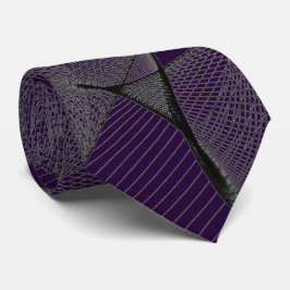 Black Amethyst & Silver Lace "Spider Web" Stropdas