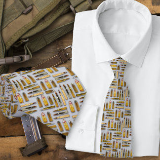 Black Ammo Bullets Cartridges Pattern Stropdas