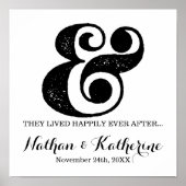 Black Ampersand gelukkig ooit na huwelijksdatum Poster (Voorkant)