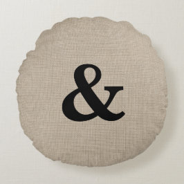 Black Ampersand Round Sierkussen Rond Kussen