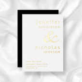 Black Ampersand Wedding Save the Date Gold Folie Uitnodiging