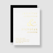 Black Ampersand Wedding Save the Date Gold Folie Uitnodiging