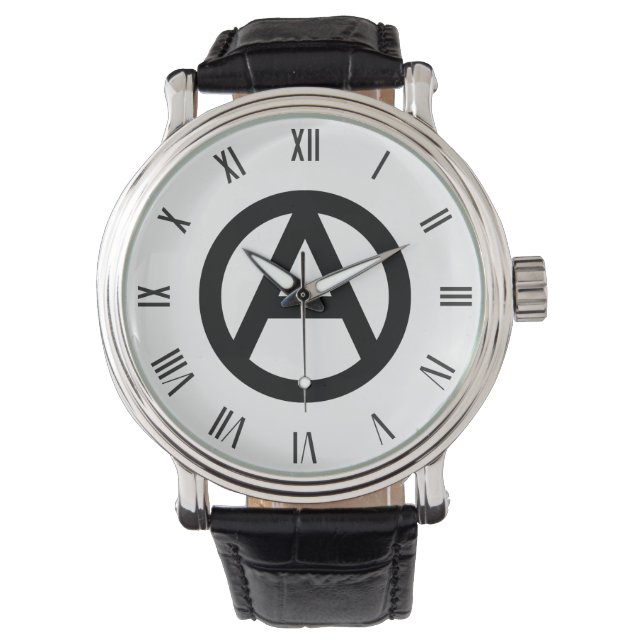 BLACK Anarchy-symbool Horloge (Voorkant)