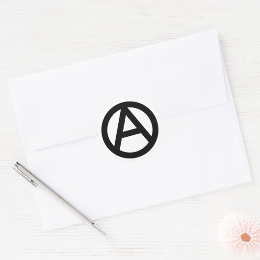 BLACK Anarchy-symbool Ronde Sticker (Envelop)