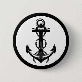 Black Anchor Double Rope Ronde Button 5,7 Cm