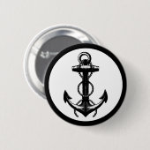 Black Anchor Double Rope Ronde Button 5,7 Cm (Voorkant /achterkant)