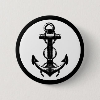 Black Anchor Double Rope Ronde Button 5,7 Cm
